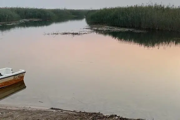 River bank of the Kwandu River that creates the boader between Zambia and Angola